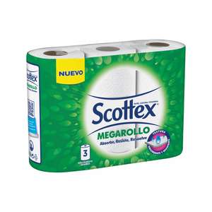 Scottex Papel de cocina Megarollo,2 capas, 12 rollos(4 paquetes)