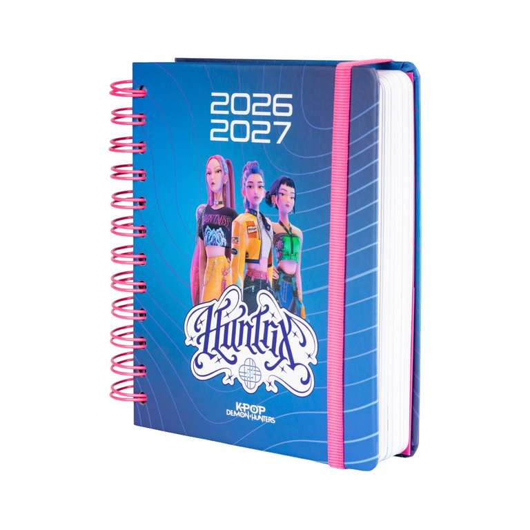 Agenda escolar 2026 2027 KPop. Dia por Pagina.Con Anillas, Tapa dura, Pegatinas e Ilustraciones
