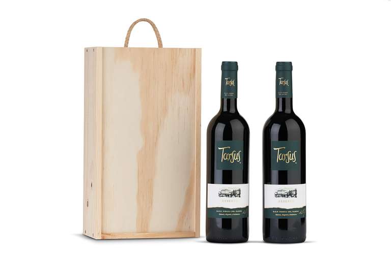 2 X Tarsus Reserva Caja de madera Premium D.O. Ribera del Duero Vino - 750 ml