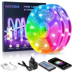 HOVVIDA Tira LED 20M, 30 LED/Metro, 2x10M, 24V RGB Luces, 600 LED, APP y Mando a distancia
