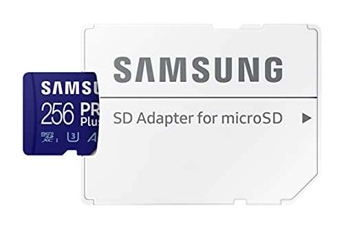 Samsung PRO Plus 256GB, microSD, A2, V30, lectura 160 MB/s, escritura 120 MB/s, Full HD, 4K UHD, tarjeta de memoria con