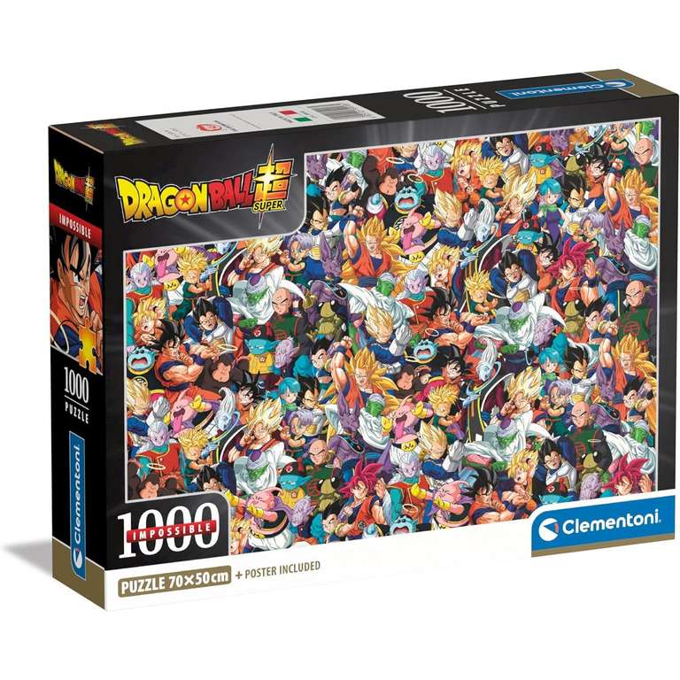 Clementoni Dragon Ball Z Impossible Puzzle Ball-1000 piezas, Multicolor (39918) con poster incluido (1°pedido 7,97€ en app)