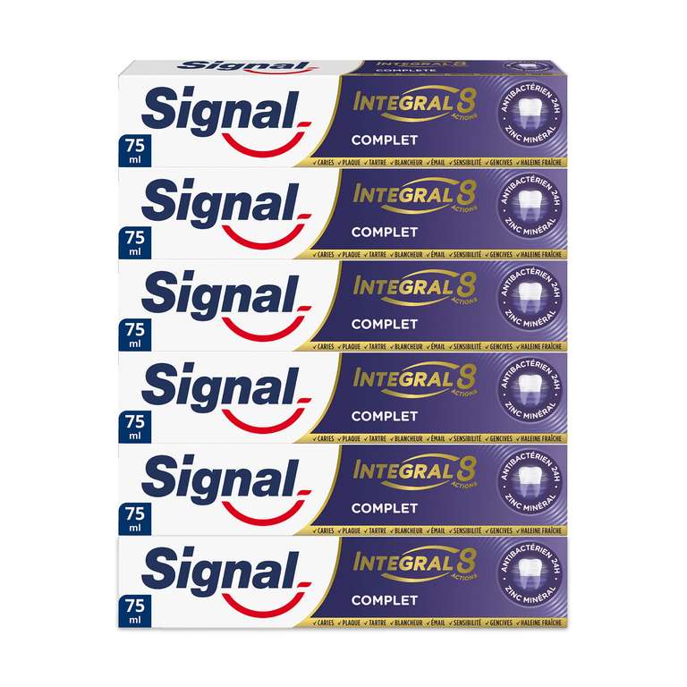 Signal Pasta de Dientes Integral 8, Protección Completa 75ml - Pack de 6