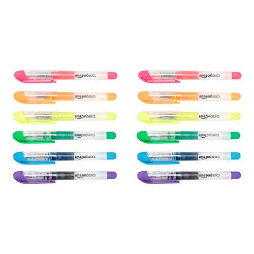 12 Subrayadores de tinta líquida multicolor