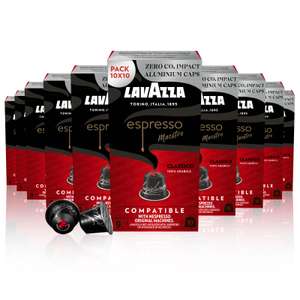 100 cápsulas Lavazza Espresso Maestro Classico, 100% Arábica, Cápsulas de Aluminio compatibles nespresso (24€ sin cupón nuevo usuario)