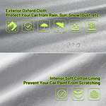 Funda de Coche Exterior Oxford+Algodón con Cremallera para Hatchback Anti-UV Transpirable Resistente al Polvo, Lluvia, Nieve 435x180x160cm