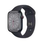 Apple Watch Series 8 (GPS + Cellular, 45mm) Reloj Inteligente con Caja de Aluminio en Color Medianoche - Talla única. M
