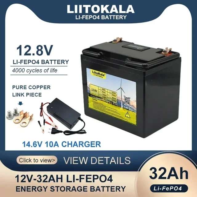 LiitoKala-batería LiFePO4 de 12,8 V, 310ah, 280ah, 120AH, 12V