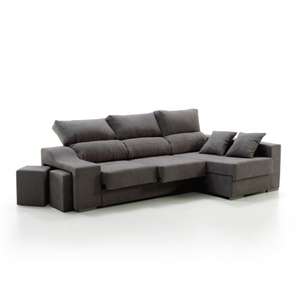Sofa Chaise Longue - 4 Plazas - Gris Marengo