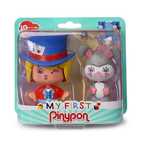 My First Pinypon - Mago y Conejito, 2 mini figuras de juguete con 3 caras diferentes y piezas de cuerpo intercambiables