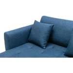 Sofá rinconera reversible de tela azul TASMANIE
