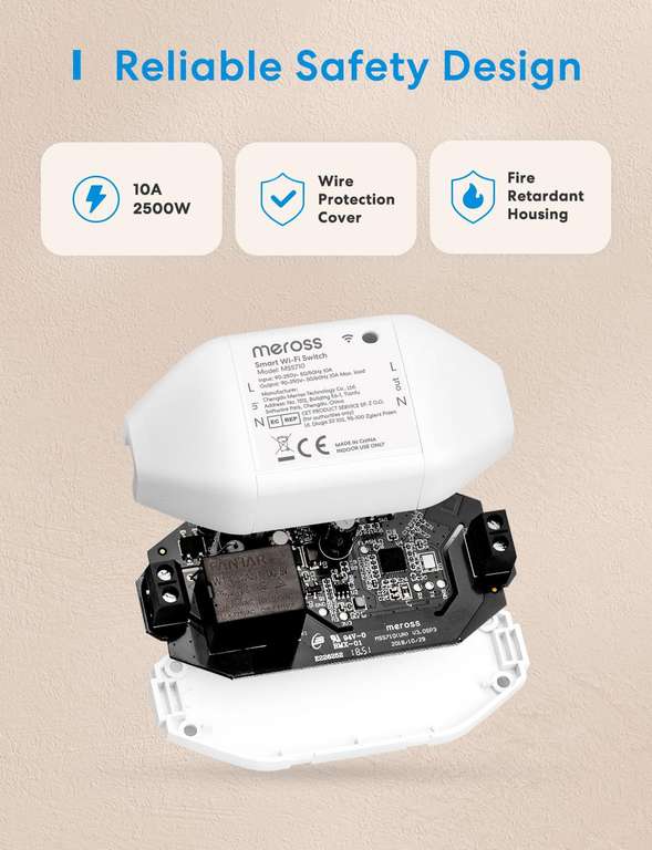 ▷ Chollazo Pack x4 Interruptores WiFi Meross compatibles con
