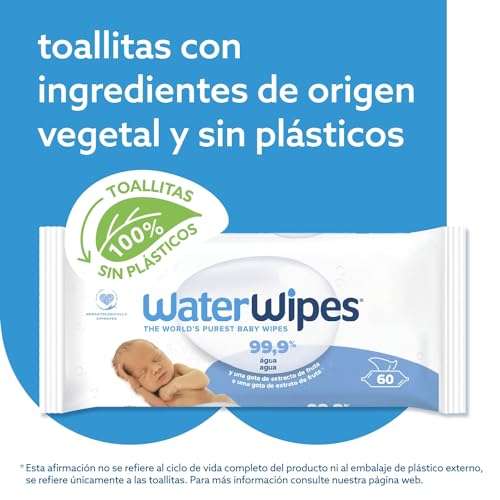 Toallitas bebé Water Wipes 1080 unidades (18 paquetes)