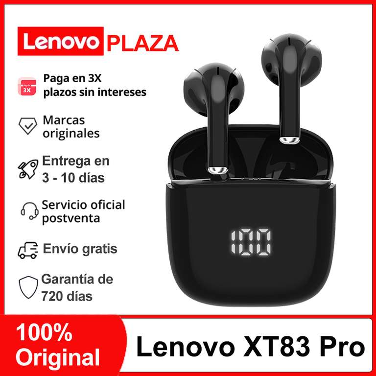 Auriculares Bluetooth Lenovo XT83 PRO display DIGITAL PLAZA