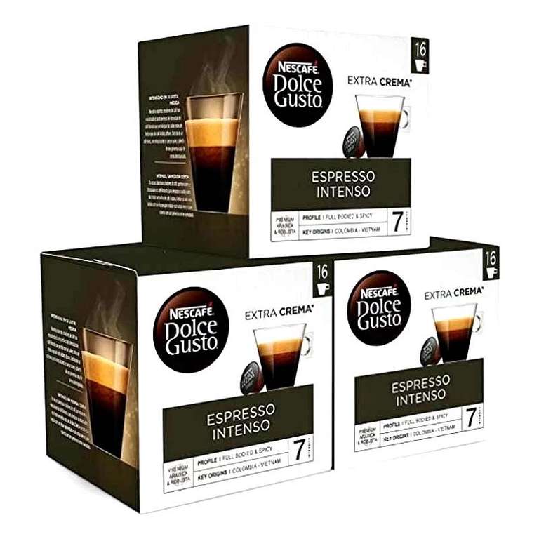 3 cajas de Dolce Gusto Espresso Intenso (48 capsulas) sin cupones