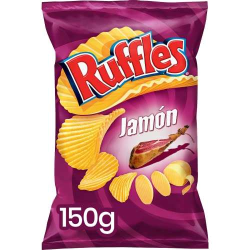 6 bolsas de RUFFLES JAMÓN onduladas (150g/bolsa; a 1,15€/bolsa)