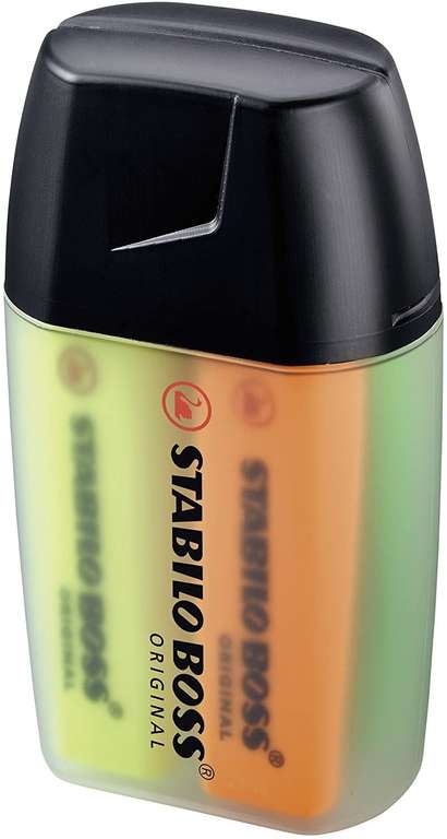 Marcador fluorescente STABILO BOSS Original - Estuche Big BOSS Box con 4 colores, recargables