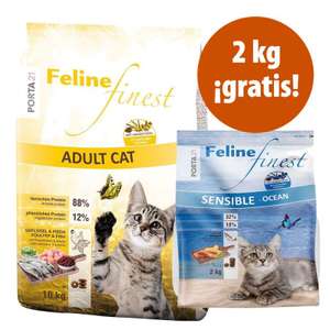 Pienso para gatos Porta 21 Feline Finest 10 kg + 2KG Sensible Ocean GRATIS