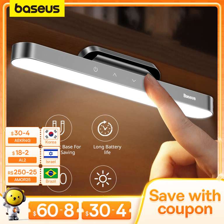 Baseus-Lámpara colgante LED magnética para mesa, luz con atenuación continua, recargable, para escritorio, dormitorio y cocina