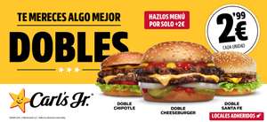 Doble Cheeseburger, Doble Chipotle y Doble Santa Fe por 2,99€ c/u