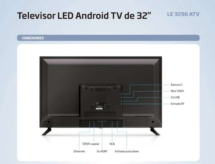 Smart TV Engel LE3290ATV 32" HD LED wifi negro