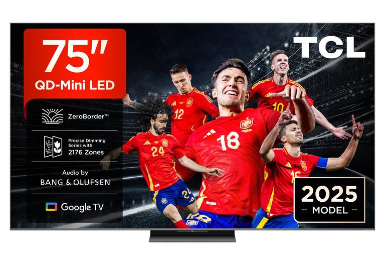 Smart TV 75″ TCL 75Q8C (QD-Mini LED, 4500 nits, Sonido B&O, 144Hz)