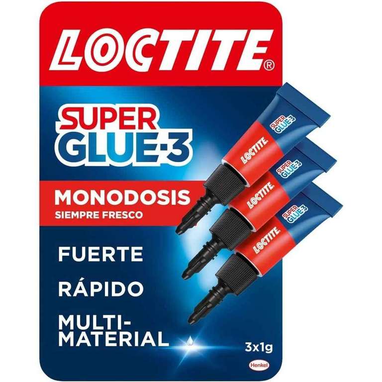 Loctite Super Glue-3 Original Mini Trio, pegamento universal con triple resistencia, adhesivo transparente, 3x1 g