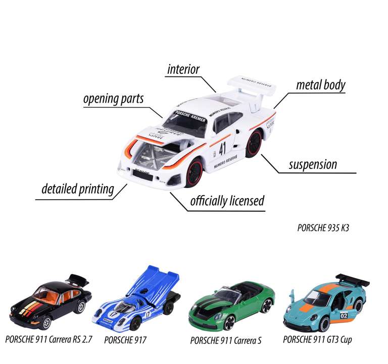 Coffret 5 Voitures Miniatures Majorette 1/64 - Modèles Français Vintage & Racing - Métal Avec Roues Libres