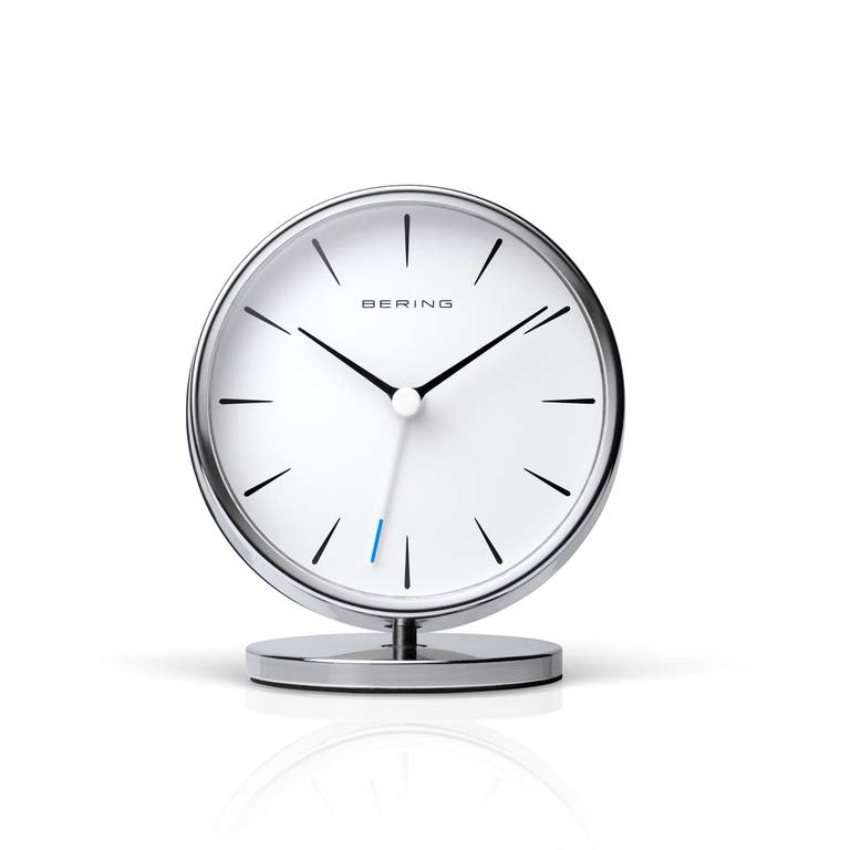 Reloj Despertador de Mesa BERING (Diseño Nórdico, Movimiento Silencioso)