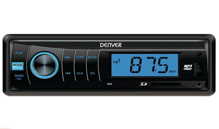 Radio para Coche Denver CAU-444. Salida Volumen: 28 W. Conexiones: USB, SD para MP3, Entrada Auxiliar
