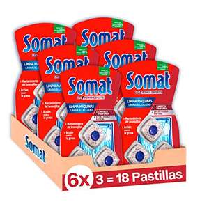 Somat Aditivo Lavavajillas Pastillas Limpia Máquinas (pack de 6, total: 18 dosis) (compra R)