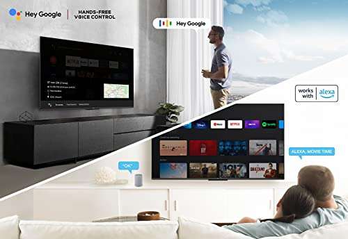TCL 55P739 Smart TV 55" 4K HDR, Ultra HD, Google TV, Motion Clarity, Game Master, Dolby Vision y Atmos,Google Assistant Compatible con Alexa
