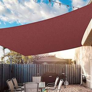 Toldo Vela de Sombra Rectangular 2 x 3 m, 185 g/m² HDPE, Transpirable, 95% Protección Rayos UV