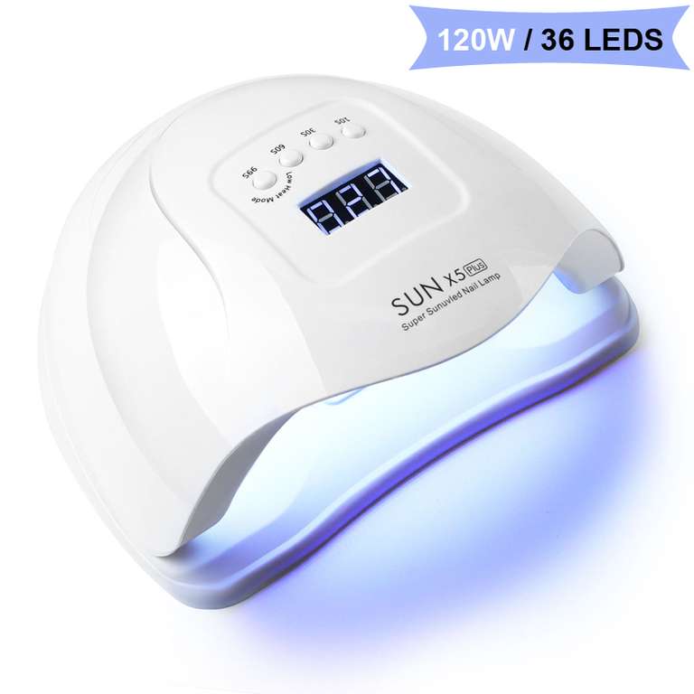 Lámpara LED UV de 120W para manicura de uñas, 36 LED, lámparas de secado de esmalte de Gel profesional con temporizador, Sensor automático