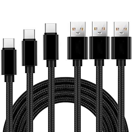 3 cables de 2M USB A-C compatibles con carga rápida Quik Charge 3.0, resistencias de 56kΩ