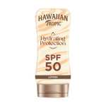 Hawaiian Tropic Hydrating Protection SPF 50 - Loción Solar Protectora con Cintas de Seda Hidratantes, Resistente Agua hasta 12 Horas 180ml