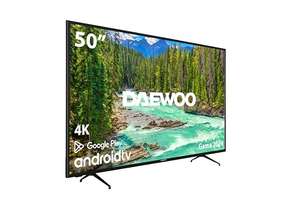 Daewoo D50DM54UANS - Android TV 50 Pulgadas 4K HDR, Dolby Vision & Dolby Atmos, Chromecast Built In, Mando Bluetooth con Google Assistant
