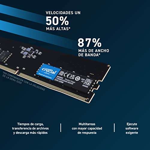 Crucial RAM 16GB Kit (2x8GB) DDR5 4800MHz