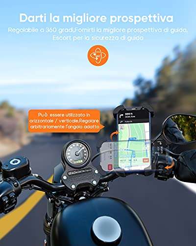 Soporte metálico de móvil para manillar de bicicleta o moto (aplicar 2 cupones)