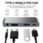 Hub USB C para Apple iPad Pro yMacbook -HDMI, Jack 3.5mm, USB 3.0, SD, MicroSD,