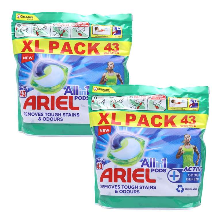 Ariel Pods Active detergente lavadora cápsulas ropa 12 lavados 