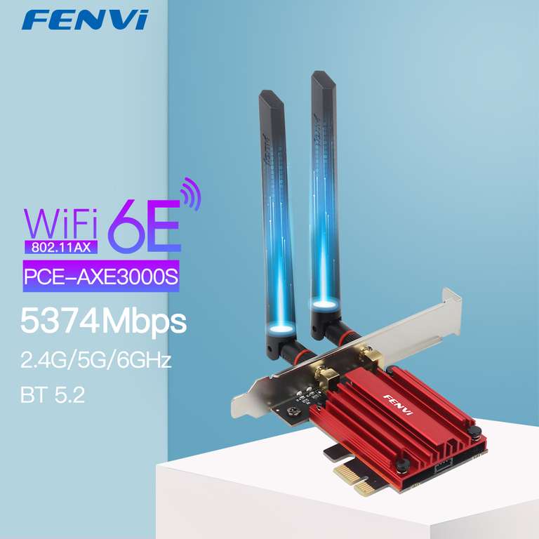 Wi-Fi 6E AX210 5374Mbps tri-band 2,4G/5G/6Ghz adaptador PCI-E inalámbrico Compatible con tarjeta de red WiFi Bluetooth 5,2 para PC Win 10/11