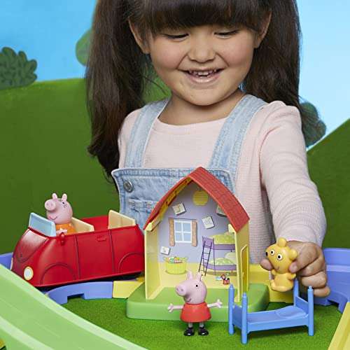 Hasbro Peppa Pig Peppa en la Ciudad Set de Juego para Niñas y Niños con Pista Ajustable