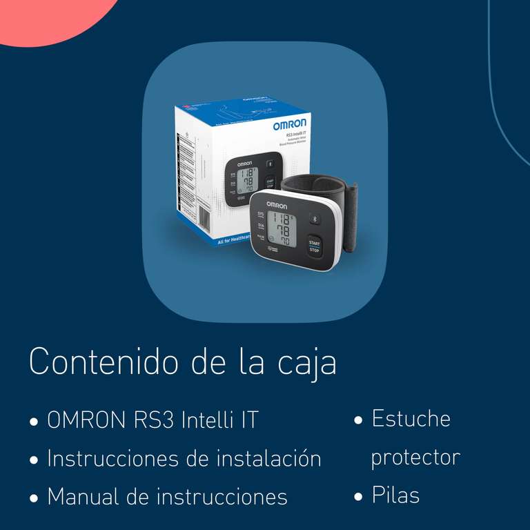 OMRON Tensiómetro RS3 Intelli IT de muñeca con Bluetooth