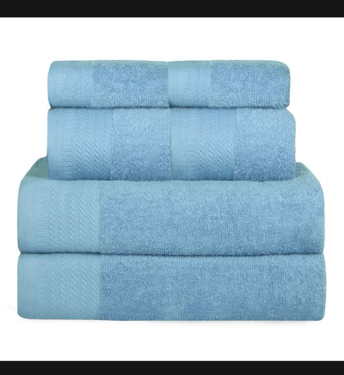 6 toallas (2 baño + 2 lavabo + 2 bide) 500gsm VARIOS COLORES