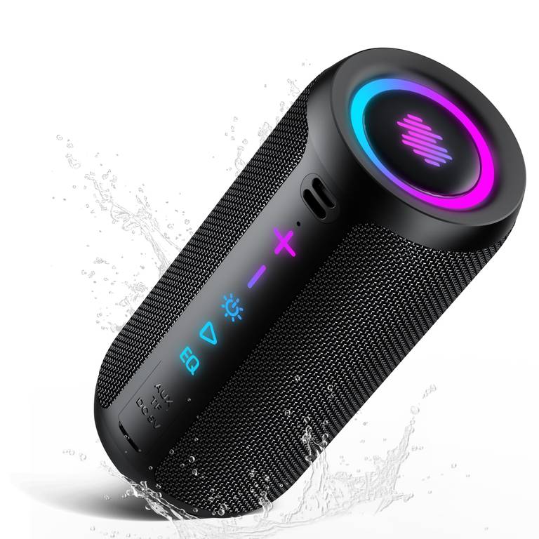 TIMU Altavoz Bluetooth 5.4 Potente, 25W Altavoces Bluetooth con 2 Modos EQ, 24H de Reproducción, Emparejamiento TWS, IPX7, Micro SD y AUX