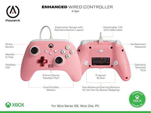PowerA Enhanced Wired Controller for Xbox Series X|S - Rosa