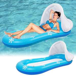Hamaca-colchoneta hinchable para piscina o playa con Parasol hinchable desmontable 168x75cm