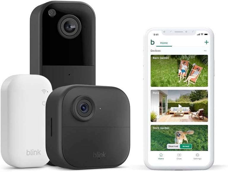 Nueva Blink Outdoor 4 + videotimbre Blink (negro): cámara de seguridad HD sin cables