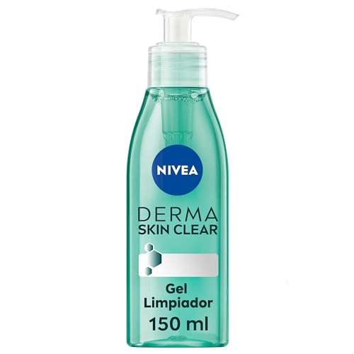 2x NIVEA Derma Skin Clear Gel Limpiador (150 ml), limpiador facial para pieles propensas a imperfecciones con fórmula vegana. 3'28€/ud